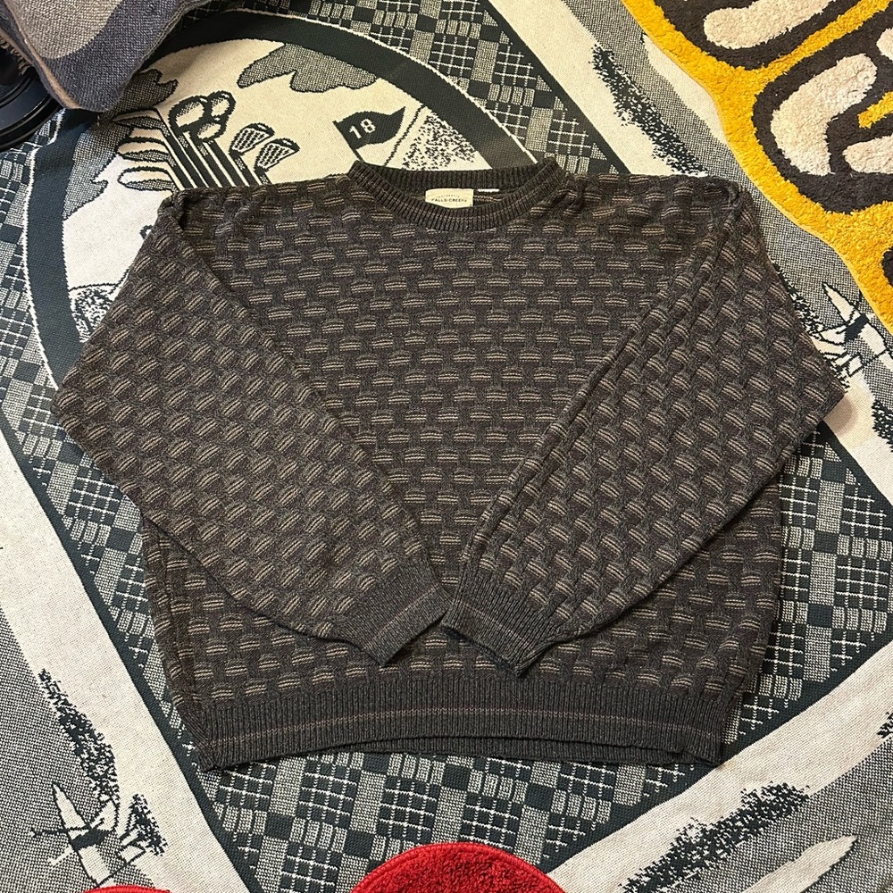 Gray Patterned Sweater for Men